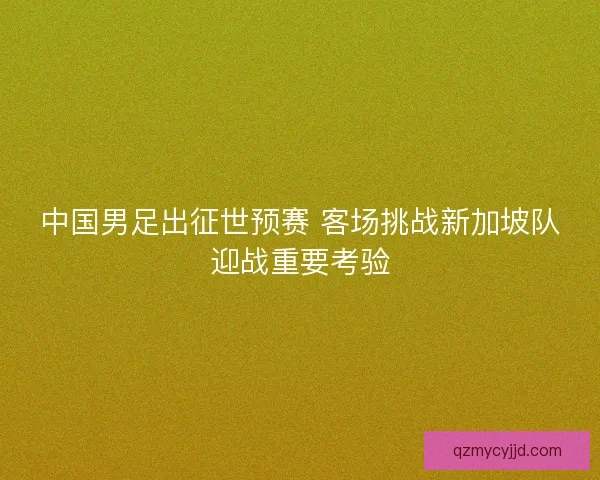 中国男足出征世预赛 客场挑战新加坡队迎战重要考验